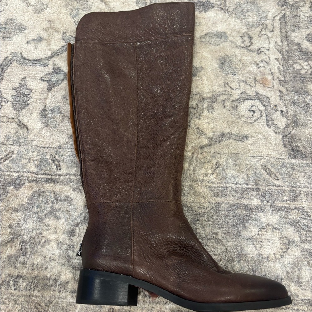 Franco Sarto Leather Riding Boots 8 Wide Calf NWOT